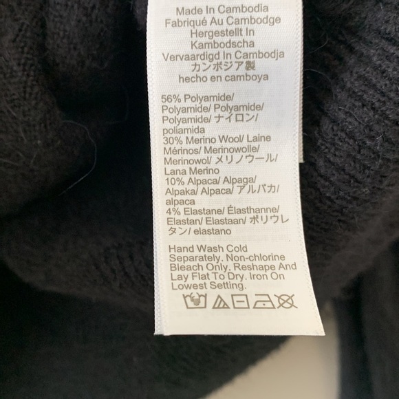 J CREW WOMENS BLACK MOCK NECK SWEATER SMALL MERINO WOOL BD613 - Picture 3 of 6